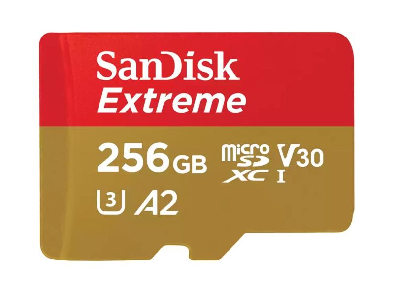 Sandisk 256GB microSDXC Extreme 190MB/s A2 C10 V30 UHS-I U3